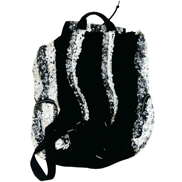 Victorias Secret Pink Rare Black and White Striped Backpack - Picture 2 of 9